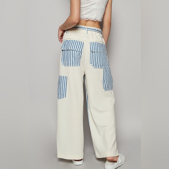 POL Coastal Striped Pants NWOT Medium - Picture 3 of 5